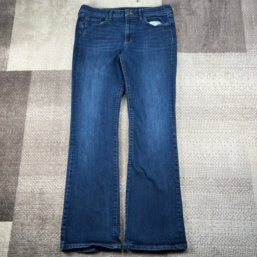 Banana Republic Slim Bootcut Jeans Womens 31/12R Dark Wash Denim Whiskered